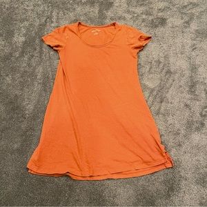 Burnt orange swing t-shirt dress